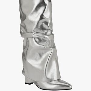 Mid Calf Silver Boot - Nine West